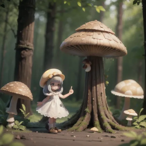 (masterpiece:1.2, ultra detailed,1.5, unity 8k wallpaper, detailed finger:1.2), bunashimeji mushroom:1.5, girl, mushroom, white ...