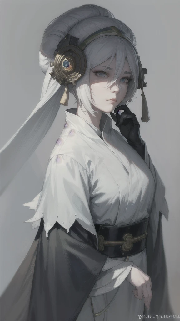 a close up of a woman with white hair and a white mask, beautiful character painting, guweiz, artwork in the style of guweiz, white haired deity, by Yang J, epic exquisite character art, stunning character art, by Fan Qi, by Wuzhun Shifan, guweiz on pixiv artstation