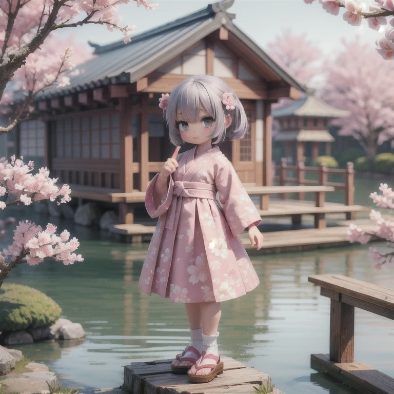 (masterpiece:1.2, Ultra detailed,1.5, unity 8k wallpaper, detailed finger:1.2), Plum blossom:1.5, Girl, Adorable, Japanese clothing, Japanese-style garden