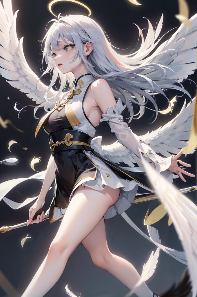 1 Girl,Spare chicken wings,Angel,Angel versus devil,Angel的wing,Artist Name,Asymmetric wing,Bird wings,黑色的wing,Blood,Blood on clothes,蓝色的wing,棕色的wing,cross,分离的wing,ayan nag,skirt,Energy wings,wing,feature,火焰wing,Full Body Love,发光的wing,Halo,Happy,They have Shami,大wing,Long hair,Low Wing,迷你wing,多彩的wing,Multiwing,Pegasus,粉色的wing,Monowing,Solitary,Spread your wings,透明的wing,Very long hair,White skirt,White feather,白色wing,Wing arm,wing,