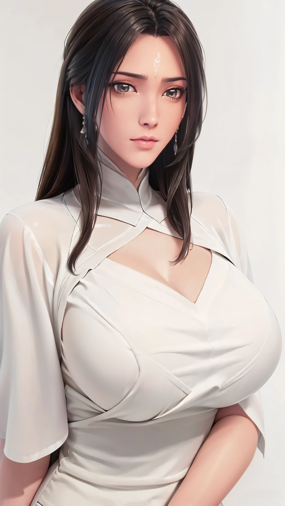 (（（Perfect body,White and tender skin,（（（White wool cardigan and black skirt,）））,（（（Luxueqi，Facial marks,Black Hair）））,((masterpiece)),high resolution, ((Best quality at best)),masterpiece,quality,Best quality,（（（ Exquisite facial features,Looking at the audience,There is light in the eyes,Smile）））,）））,（（（Light and shadow,Medium chest，）））,（（（Looking at the camera,black background,)））),