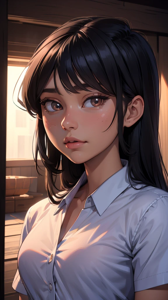 face detailed, long hair,komi shuuko, 8k, HD, HDr, 