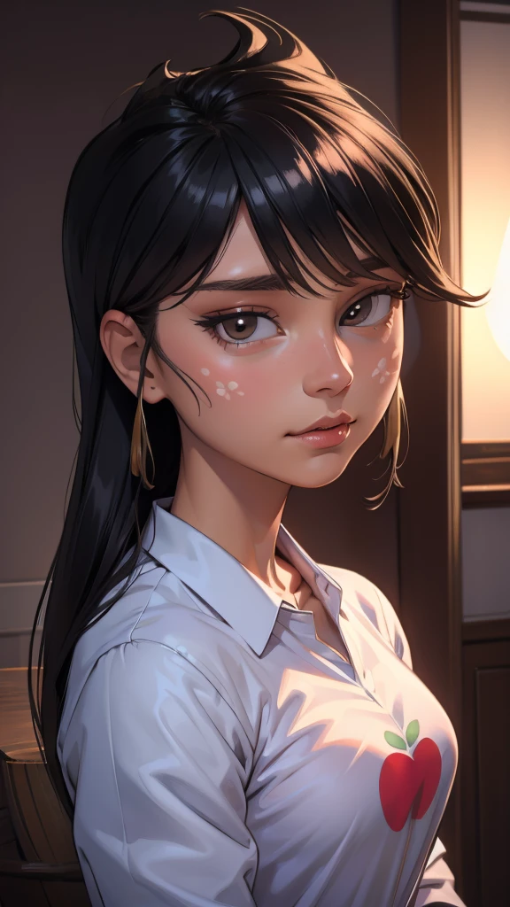 face detailed, long hair,komi shuuko, 8k, HD, HDr, 