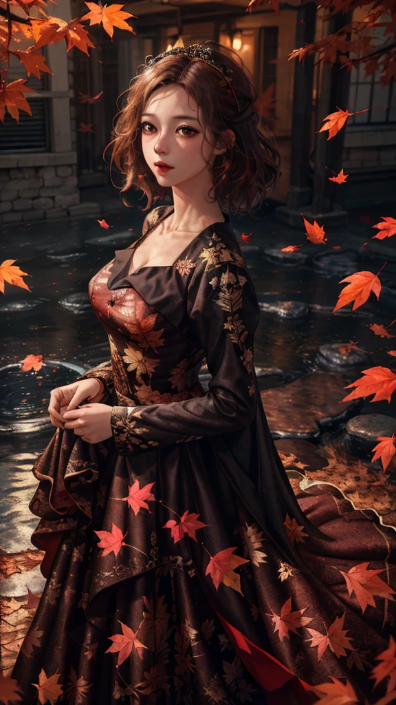 highres,absurdres,masterpiece,best quality,original,extremely detailed CG,extremely detailed wallpaper,perfect lighting,
maple leaf,ð,1girl,