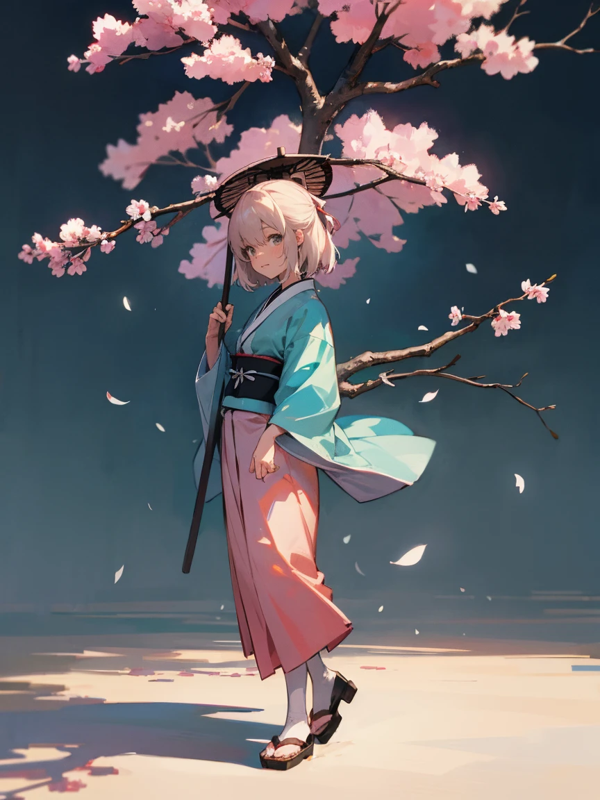 {Extremely detailed 8K wallpaper}, {masterpiece}, {Best Quality}，Alone，full body shot，Okita Souji，short hair, kimono，Haori Cerezo, cherry tree, sexy