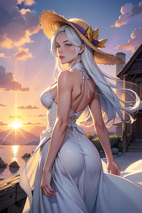 1 girl, work of art, extremely detaild, (beautiful detailed glowing), lens flare, white hair, shorth hair, floating hair, lookin...