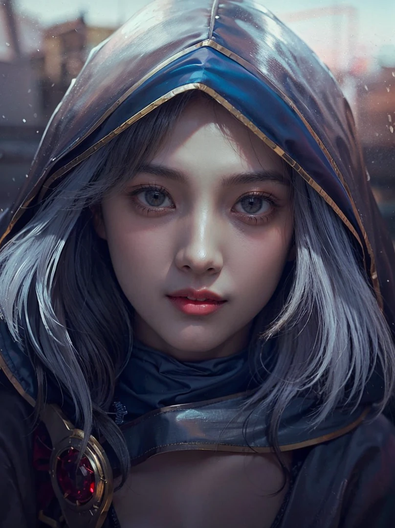 primer plano de una niña o una mujer (Ídolo del K-POP),usar una capucha  , big booobs ,  cinemática de los portadores de sombras, Fantasía de detalle 4k, una hermosa emperatriz de fantasía, juego cg, fantasía xianxia, xianxia hero, 2. 5 d cgi anime fantasía obra de arte, Primer plano de la diosa cinematográfica., ruan jia and artgerm, wow Fantasía de detalle 4k, personaje de fantasía hiperdetallado, alta definición, hiperdetallado,perfecto, fantástico, textura detallada de la piel facial y corporal, detalle vagina (coño), detalle ojos, detalló todo, Híper realista.