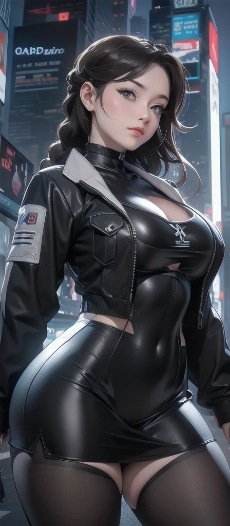 un dessin animé d'une femme en uniforme dans une ville, melhor papel de parede de anime 4k konachan, cyberpunk anime art numérique, anime style 4k, fond d&#39;écran animé 4k, épais, Tendances sur CGSTATION, 4k manga wallpaper, oppaï cyberpunk, Ilya Kouvshinov. 4k, art numérique animé détaillé, art animé numérique