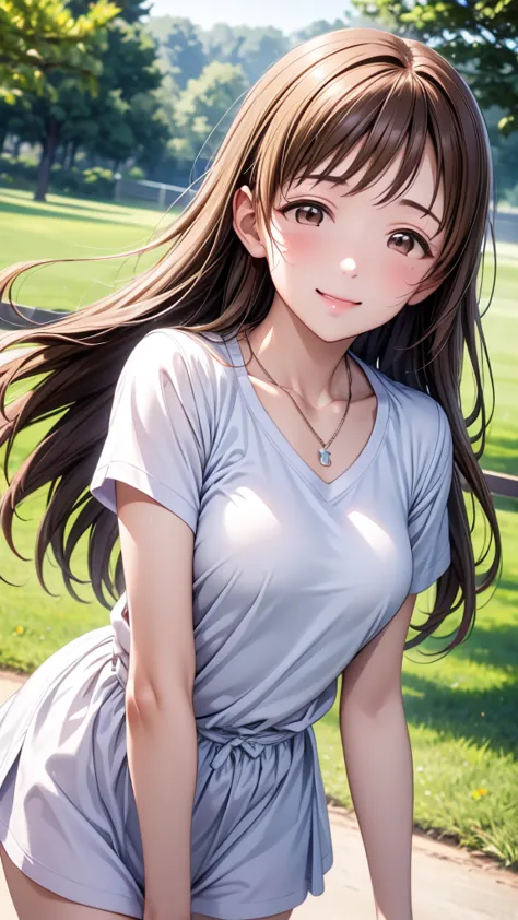 Highest quality、high resolution、High definition、HD、sports gym、(Nitta Minami、Long Hair、Medium chest、Brown Hair、Brown eyes、Glossy ...