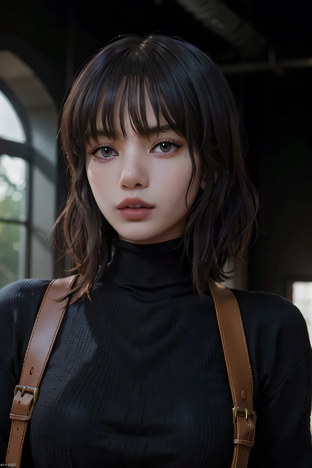 A stunning intricate full color portrait of zaraZof1, wearing a black turtleneck, epic character composition, by Ssunbiki, alessio albi, nina masic, sharp focus, natural lighting, subsurface scattering, f2, 35mm,