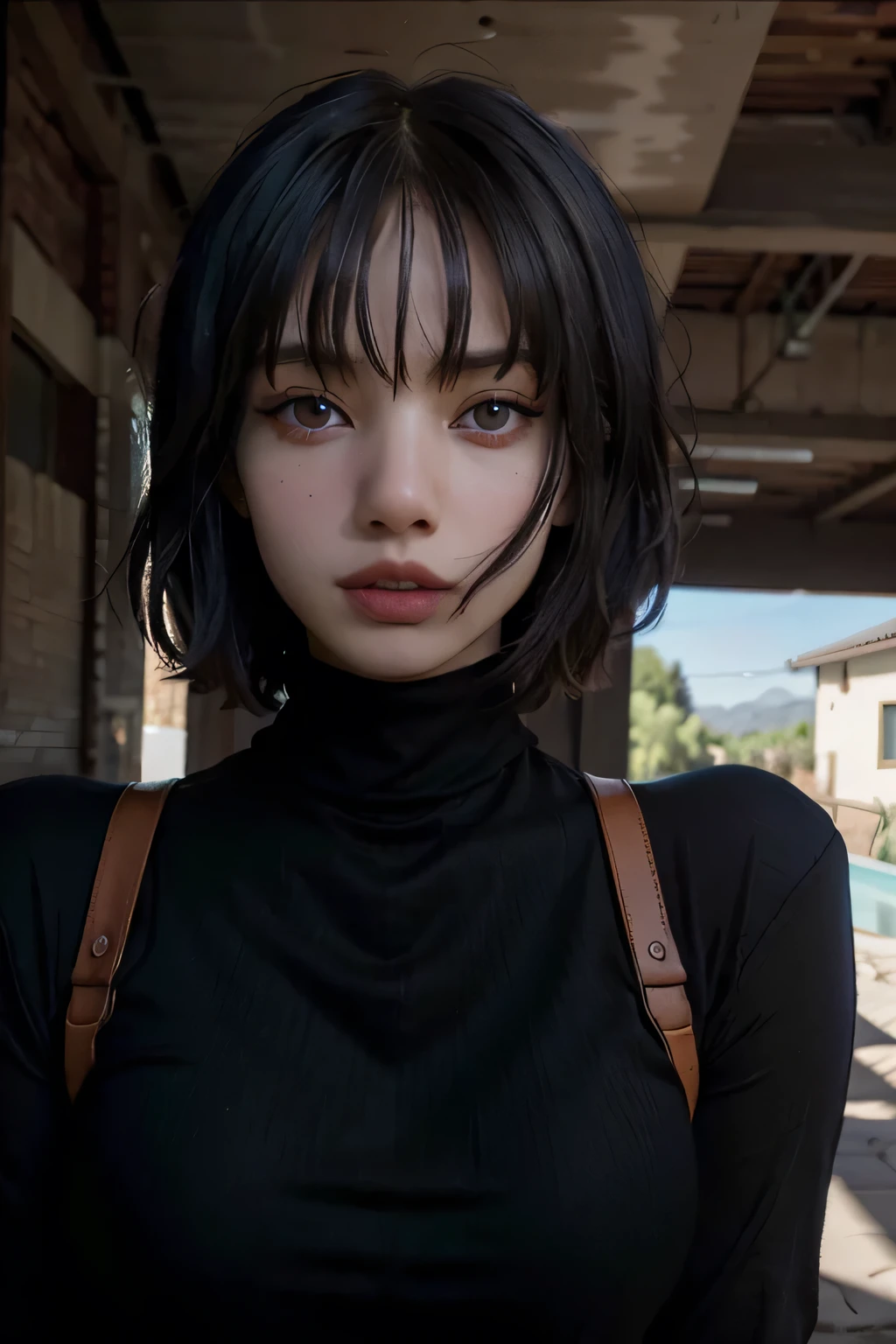 A stunning intricate full color portrait of zaraZof1, wearing a black turtleneck, epic character composition, by Ssunbiki, alessio albi, nina masic, sharp focus, natural lighting, subsurface scattering, f2, 35mm,