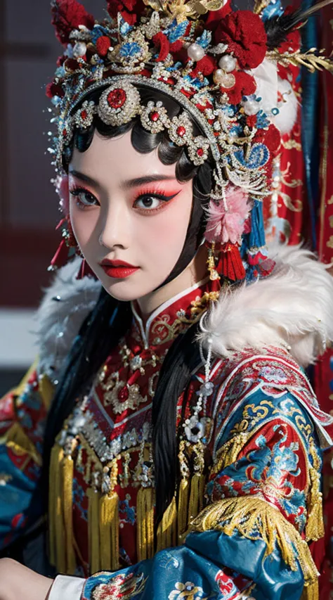 masterpiece, best quality, masterpiece, best quality, 1 girl, peking opera,qibi