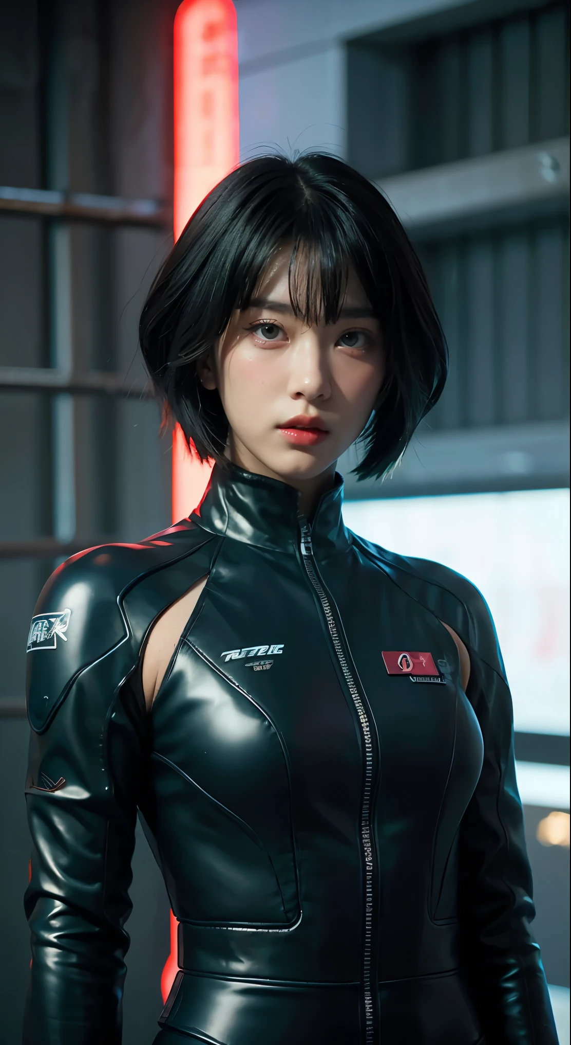 1girl, ghost in the shell in the style of 90's vintage anime, robotics, scifi, futuristic, surrealism, akira style, advance suit, detailed line art, fine details, greg rutkowski makoto shinkai kyoto animation key art feminine eye-level shot