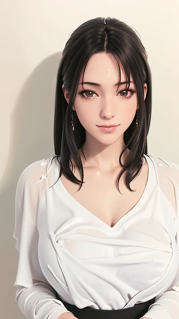 (（（Perfect body,White and tender skin,（（（White wool cardigan and black skirt,）））,（（（Luxueqi，Facial marks,Black Hair）））,((masterpiece)),high resolution, ((Best quality at best)),masterpiece,quality,Best quality,（（（ Exquisite facial features,Looking at the audience,There is light in the eyes,Smile）））,）））,（（（Light and shadow,Medium chest，）））,（（（Looking at the camera,black background,)））),