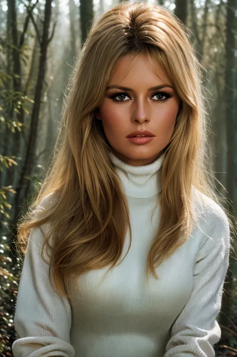 Detailed Photo of 1 bbardot woman with dark eye makeup, detailed face, Beautiful, Perfect Eyes, (highly detailed skin:1.1), perf...
