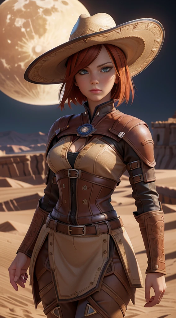 a raiden shogun ei, happy seductive girl, in a desert, cowgirl outfit, beautiful detailed eyes, beautiful detailed lips, extremely detailed eyes and face, long eyelashes, intricate detailed clothing, leather cowgirl outfit, cowboy hat, high heels, jewelry, sun-kissed skin, desert landscape, sand dunes, cliffs, blue sky, warm lighting, cinematic composition, photorealistic, 8k, hyper detailed, masterpiece
 highest quality, RAW, analog style, a stunning photo of a (beautiful woman), (short red hair), (maroon tight spy costume), (in the dark room), (moon lighting), (highly detailed skin, skin details), (highly detailed face and eyes), sharp focus, 8k UHD, DSLR, high quality, film grain, Fujifilm XT3, frowning, intricately detailed, highly detailed, cluttered and detailed background