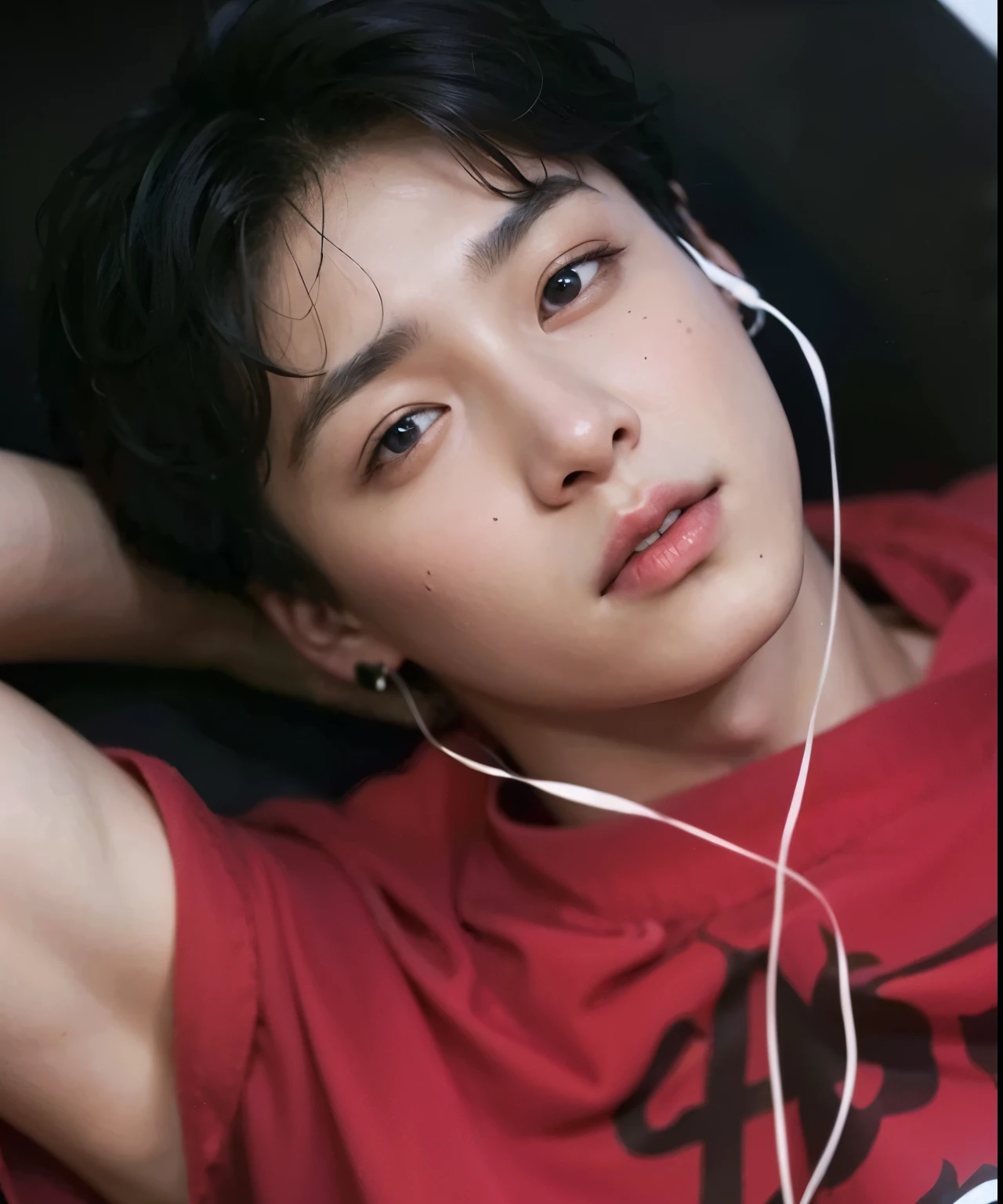 arafed asian man with a blue shirt and a necklace, Jeon Jungkook, Jeongguk, he has short curly brown hair, Jungkook, Jeon Jungkook, BTS, crazy young man, JK, south korean male, JaeK, BANGTAN BOYS, Jungkook, Jeon Jeongguk.