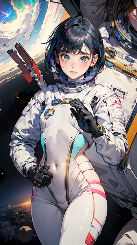 (ultra-futuristic design spacesuit)、create ultra-detailed and futuristic images of beauty astronauts,(innovative design of the s...