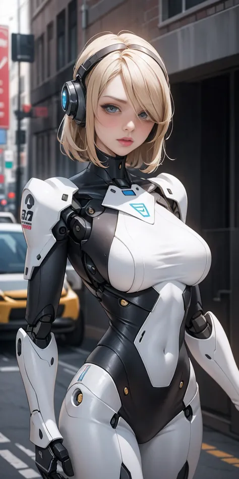 26:37
there is a woman in a robot suit posing next to an ancient building, beautiful white girl half cyborg, cute cyborg girl, b...