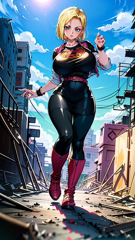 supergirl, pureerosface_v1, sticker of a girl from dc comic, full body, Kim Jung gi, , (gigantic breasts breasts 2.1),soul, digi...
