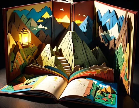 (masterpiece:1.2, Highest quality,Highest quality,Super detailed),(Very detailed),8k(Machu Picchu Pop-up Book:1.5),(Cinema Lighting),(Written boundary depth),(Sophisticated lighting:1.2),(Chiaroscuro),(Origami art)
