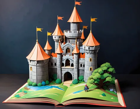 (masterpiece:1.2, Highest quality,Highest quality,Super detailed),(Very detailed),8k,(Dragon Quest-style castle pop-up book:1.5),(Cinema Lighting),(Written boundary depth),(Sophisticated lighting:1.2),(Chiaroscuro),(Origami art)
