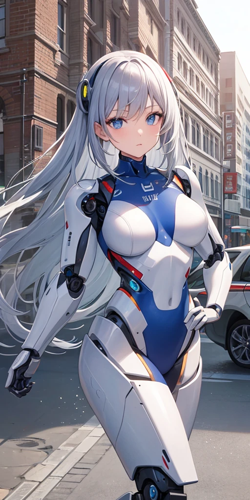 There is a woman in a robot suit posing next to an ancient building, Beautiful white girl half cyborg, Cute cyborg girl, Beautiful girl cyborg, Perfect Robot Girl, Cyborg girl, Young cyborg grady, Beautiful Female Robot, Beautiful robot woman, cyborg girl, perfect cyborg female, porcelain cyborg, Female robot, Beautiful cyborg images