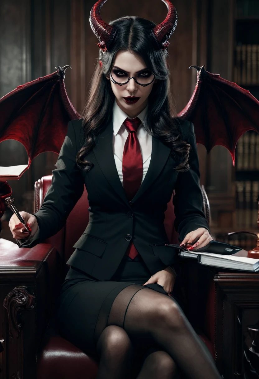 A demonic succubus lawyer woman 
