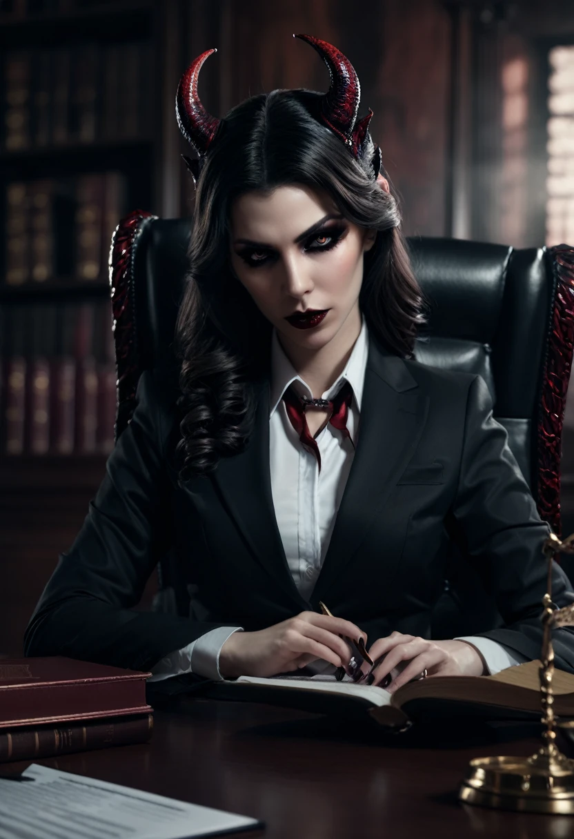 A demonic succubus lawyer woman 
