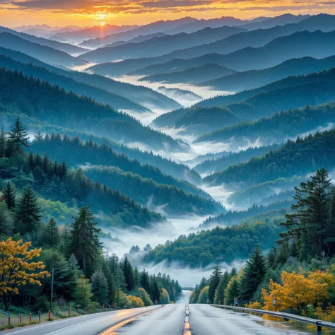 landscape，road, national geographic works，award-winning photos，reality，hd，high quality，hdr，8k, add text "make your own ways"