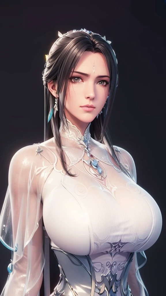 (（（Perfect body,White and tender skin,（（（White Dress,）））,（（（Luxueqi，Facial marks,Black Hair）））,((masterpiece)),high resolution, ((Best quality at best)),masterpiece,quality,Best quality,（（（ Exquisite facial features,Looking at the audience,There is light in the eyes,Smile）））,Fighting Stance）））,（（（Light and shadow,Medium chest，）））,（（（Looking at the camera,black background,)））),