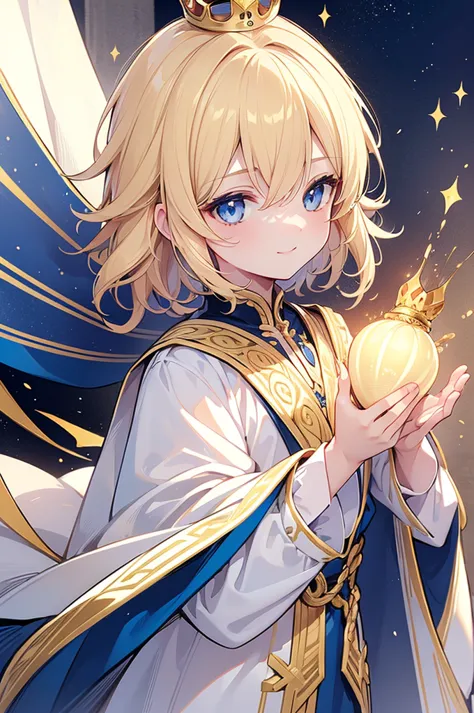 (Highest quality)　(4K)　(8k)　(High resolution)　(masterpiece:1.2)　(Super detailed)　One boy　short hair　Wizard　Blue Eyes　Long sleeve...