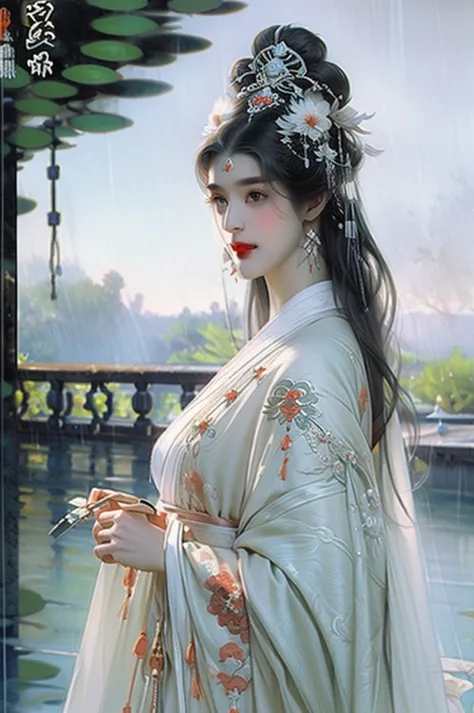 black hair, immortal, beauty, royal sister, stepmother, white taoist robe, phoenix coronet, hair bunch