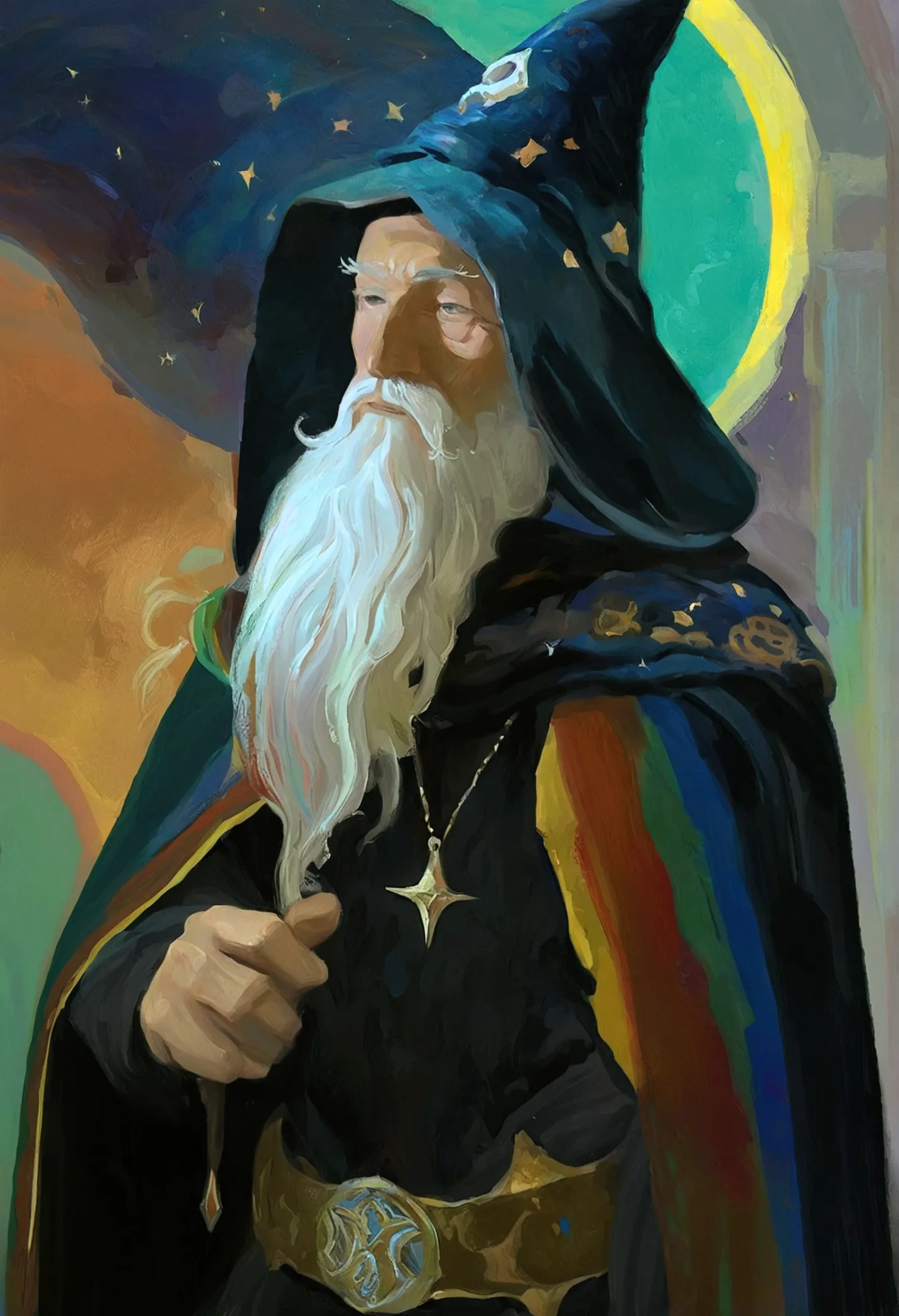 wizard man, oil painting