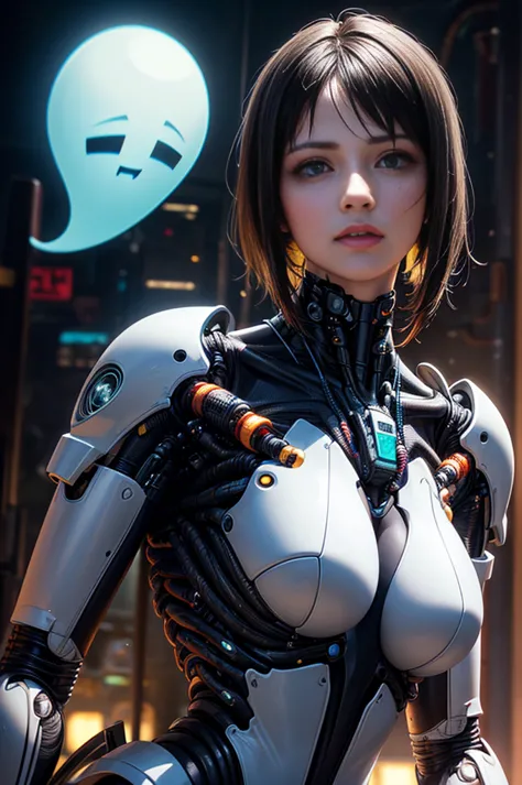 of the highest quality, masutepiece, ultra high resolution, ((photorealistic: 1.4), raw photo, 1 cyberpunk android girl, glossy ...