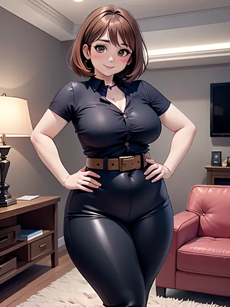 high quality, best quality, beautiful, perfect lighting, detailed face, mature face, ((1girl)), ((solo)), imagine ochaco uraraka...