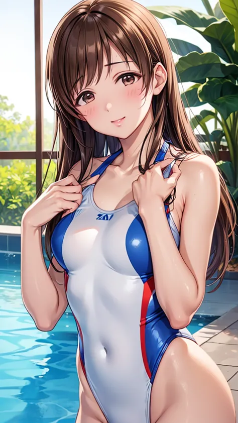 buckshot、turn your back、highest quality、high resolution、high definition、hd、indoor pool、poolside、(nitta minami、long hair、medium c...