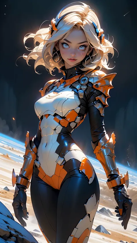 girl,1girl,

(large breasts:1.5),((((platinum blonde hair, hair under the helmet)))),(((gold_eyes:1.3))),intricate eyes,beautiful detailed eyes,symmetrical eyes,((((tan,dark skin,black skin:1.35,dark-skinned_female,dark skin:1.3,ebony skin,lustrous skin:1.5,bright skin: 1.5,shiny skin,very shiny skin,shiny body)))),(spider lower abdomen,narrow waist,wide hip,athletic body,inflated legs,thick thighs),(((detailed face))),beautiful detailed lips,

cute,slutty,sensual,seductive look,seductive,((erotic)),(((nsfw))),

A woman in armor,full armor,helmet,armor,breastplate,delicate,(huge helmet:1.4),lush detail,shoulder pads,Small leather panties,Torn rugby team t-shirt,almost naked,minimal clothing,Metal protection on arms, armor painted with aggressive graphics,1 cute girl with technical clothes,((mechanical spider parts,circles,fractals on her clothes)),(((orange armor,orange theme clothes,intricate armor))),

dynamic and seductive pose,looking at viewer,embarrassed,centered,scale to fit dimensions,Rule of thirds,

((Fantastical Bridge Ancient:1.5, dark stone-built, Glowing blue:1.5)),((Starry sky,Unknown constellations)),(Night, Silence,Mystery),((Dark tones in the background)),((broken earth,asteroid field:1.5)),(jagged dark rocks boulders and debris shooting into the air:1.3),Extraterrestrial scenery,dark asteroid belt,surrounded by several dark asteroids glowing with fiery auras, vast and mysterious universe,cosmic landscape,mysterious planet,scenery:1.25,((intricate scenery)),(black background, stars that do not shine, sense of space),

(Glossy Ancient ornaments),highres,sharp focus,(ultra detailed,extremely detailed),(photorealistic artwork:1.37),(extremely detailed CG unity 8k wallpaper),(((vibrant colors,vibrant theme))),(intricate),(masterpiece),(best quality),artistic photography,(photography taken by sldr),(intricate background),perfect rendered face,perfect face details,realistic face,photo realistic,((intricate detail)),(((realism))),