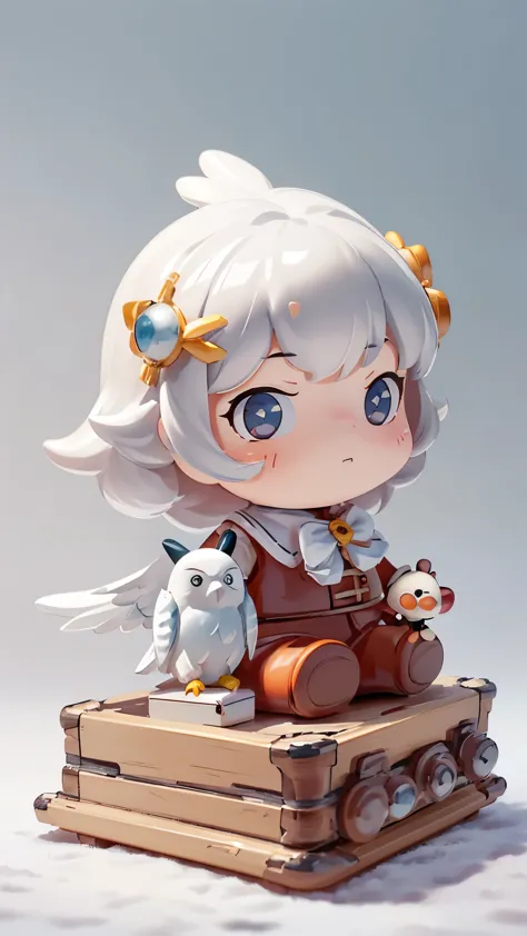 (masterpiece:1.2, Highest quality,High resolution,Super detailed),(Photorealistic Stick),8k,wallpaper,Ultra-fine painting,Snowy Owl Stuffed Toy,cute,A charming face,There is no motivation,Isometric 3D diorama,(There are lots of stuffed toys on display at the toy store.:1.6)