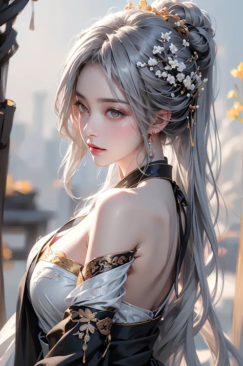 ((picture from the waist up:1.3))super high quality, masterpiece, perfect illustration, very detailed (exquisite light and shado...