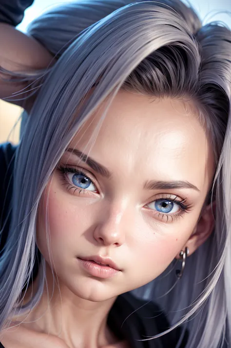 a beautiful neko android 18, detailed facial features, detailed eyes, detailed lips, detailed nose, detailed face, long eyelashe...