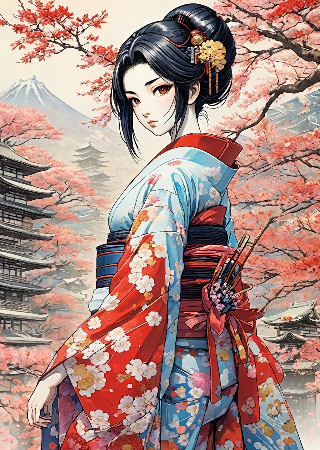 1 Girl Machine Arm Geisha Kimono
 ( Manga by Sui Ishida)