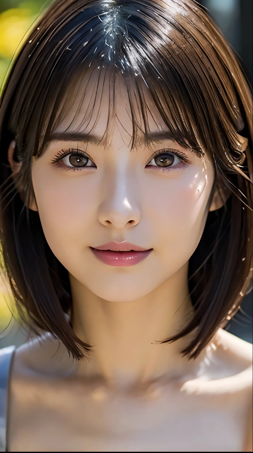 ((Close-up of face:1.4))、((Naked Women:1.4))、((No underwear:1.4))、((Brown eyes and silver hair:1.5))、(Highest quality、Tabletop、8k、Best image quality、Award-winning works)、(One Girl, 14 years old:1.3)、(Perfect naked beautiful girls:1.5)、(A woman with very beautiful make-up:1.5)、Perfect Makeup、Long eyelashes、Ultra HD Shining Eyes、Ultra HD Hair、Ultra-high resolutionのグロッシーな唇、Ultra-high resolutionの完璧な歯、Ultra HD cute face、Light brown hair:1.4、(Very short straight hair:1.1)、Look at me and smile、[clavicle]、Accurate anatomy、(Bust up photo:1.5)、Luxury Love Hotel、(The most atmospheric and warm lighting:1.2)、Blurred Background、With bangs、Ultra-high resolution, Shiny, Moisturized face、Ultra-high resolutionの輝く肌、The most detailed face、Ultra-high resolutionの詳細な顔、Ultra-high resolutionの髪、Ultra-high resolutionの輝く瞳、Beautiful face drawn in every detail、Ultra-high resolutionのグロッシーリップ