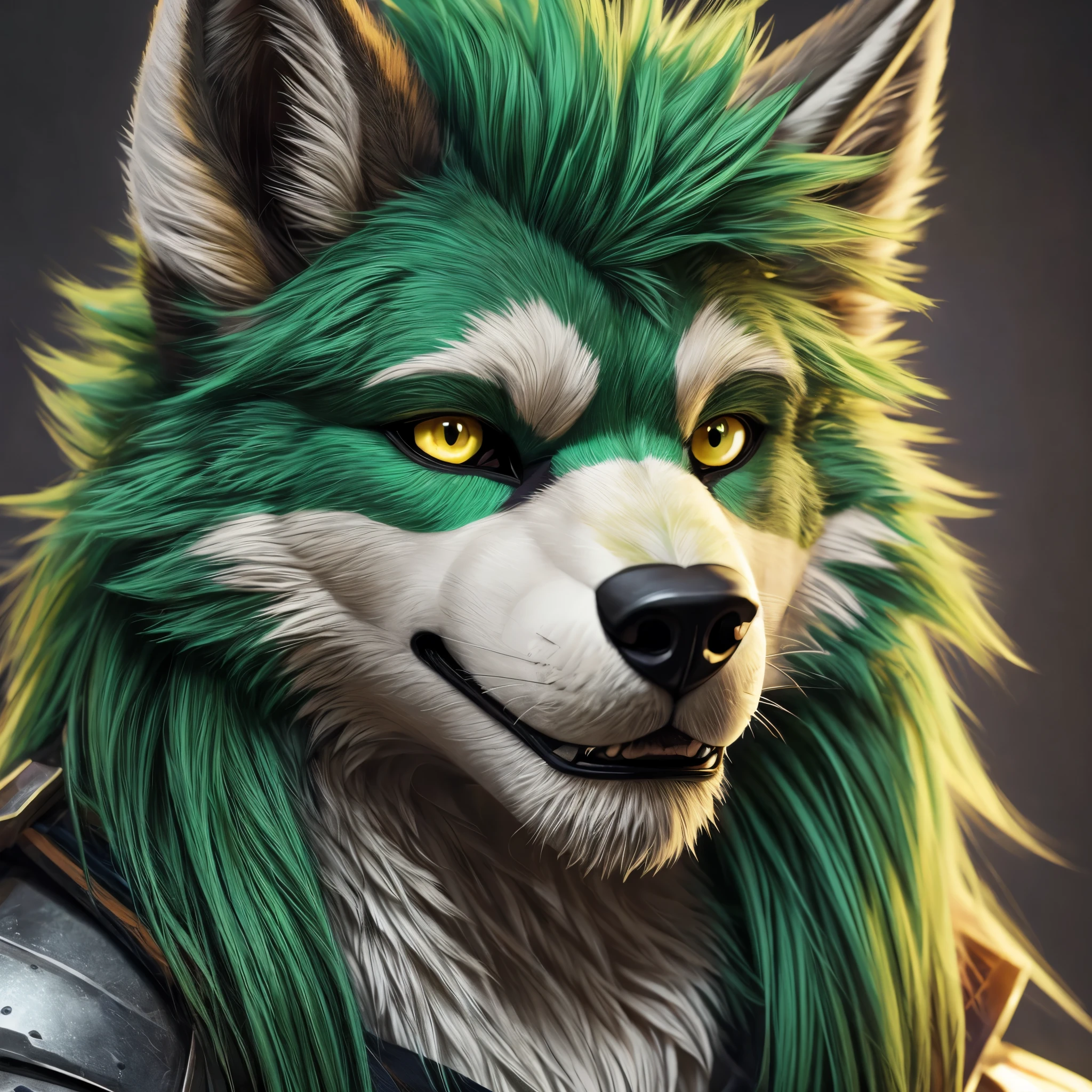 anthro green wolf with fur, man furry detailed fur long fur long hair realistic fur digital art, araffe with green hair and yellow eyes, headshot of young male furry, fursuit, furry fursona, furry character portrait, fursuit!!!!, pov furry art, furry artist, furry character, fursona!!!!, furry shot, holo is a wolf man, portrait of an anthro wolf, handsome weasel fursona portrait
