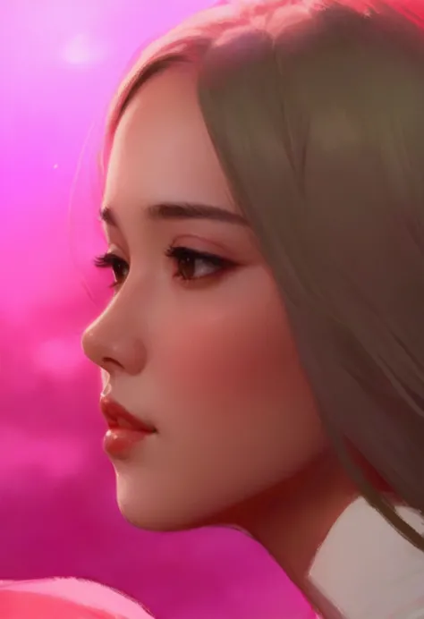 masterpiece, beautiful illustration, girl, side view, asian