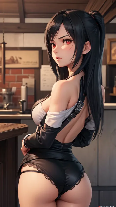 detailed face, detailed ass, masterpiece, best quality, ultra-detailed, illustration,(1girl), tifa lockhart, looking at viewer, ...