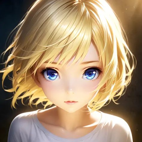 portrait, practical, blue eyes, blonde hair, mid-chest, 4k resolution, high quality cg, beautiful cg, soft light, octane renderi...