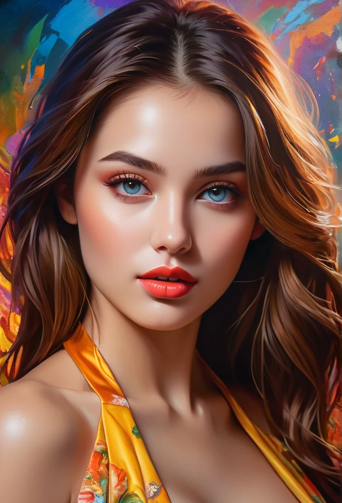 (highest quality,4K,8k,High resolution,masterpiece:1.2),Very detailed,(Realistic,photoRealistic,photo-Realistic:1.37),detailed figure, vibrant colors, intense lighting effects. Here is the prompt for the given theme:

"A beautiful girl with detailed facial features, including beautiful eyes, a delicate nose, and alluring lips. She is the centerpiece of the artwork, exuding an erotic vibe. The artwork showcases a high level of detail, providing an ultra-detailed depiction of the girl's figure. The colors used in the artwork are vibrant and lively, creating a visually captivating effect. The lighting effects in the artwork are intense and dramatic, adding depth and dimension to the overall composition. The medium used to create the artwork is a combination of digital illustration and sensual fine art painting. The overall image quality is of the highest caliber, with a resolution of 4k or 8k, and it possesses a realistic and photorealistic aesthetic, capturing every intricate detail of the girl's form and creating a masterpiece that is visually stunning. The color palette used in the artwork is rich and diverse, incorporating a wide range of seductive hues. The lighting in the artwork is carefully designed to accentuate the girl's features and create a mesmerizing atmosphere. The artwork portrays an erotic scene that can be both sensual and captivating, invoking strong emotions in the viewer. The overall composition is balanced and harmonious, with a focus on the girl's allure and captivating presence. This artwork showcases the beauty and allure of the female form in a distinctive and eye-catching manner." 