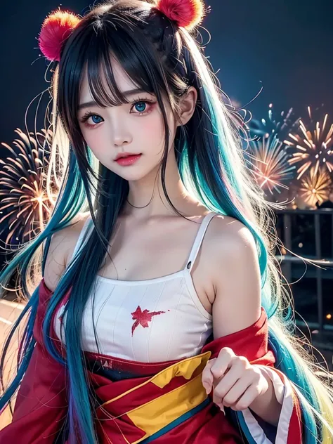 40-year-old Japanese woman、Black Hair、Hair is very short、Twin tails、Hatsune Miku Costume、Headphones、Flat Chest、Realistic photos、...