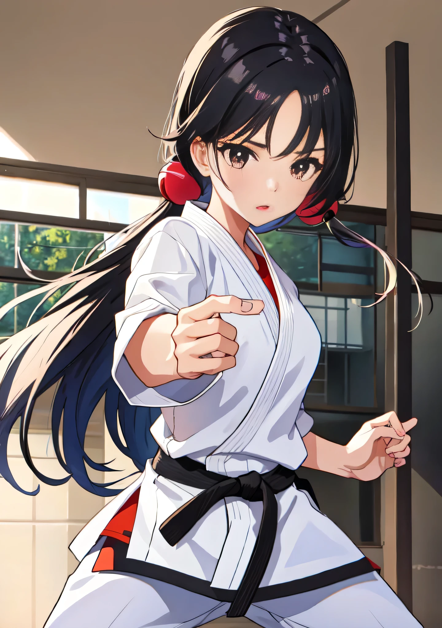 Karate girl、black hair